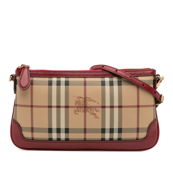 Pre-Loved Burberry Haymarket Check Coated Canvas Peyton Crossbody - Picture 1 of 11